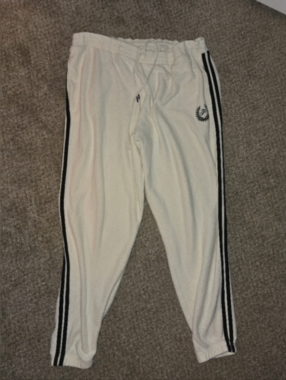Victoria's Secret PINK White & Black Fleece Jogger Sweatpants Size XX-Large